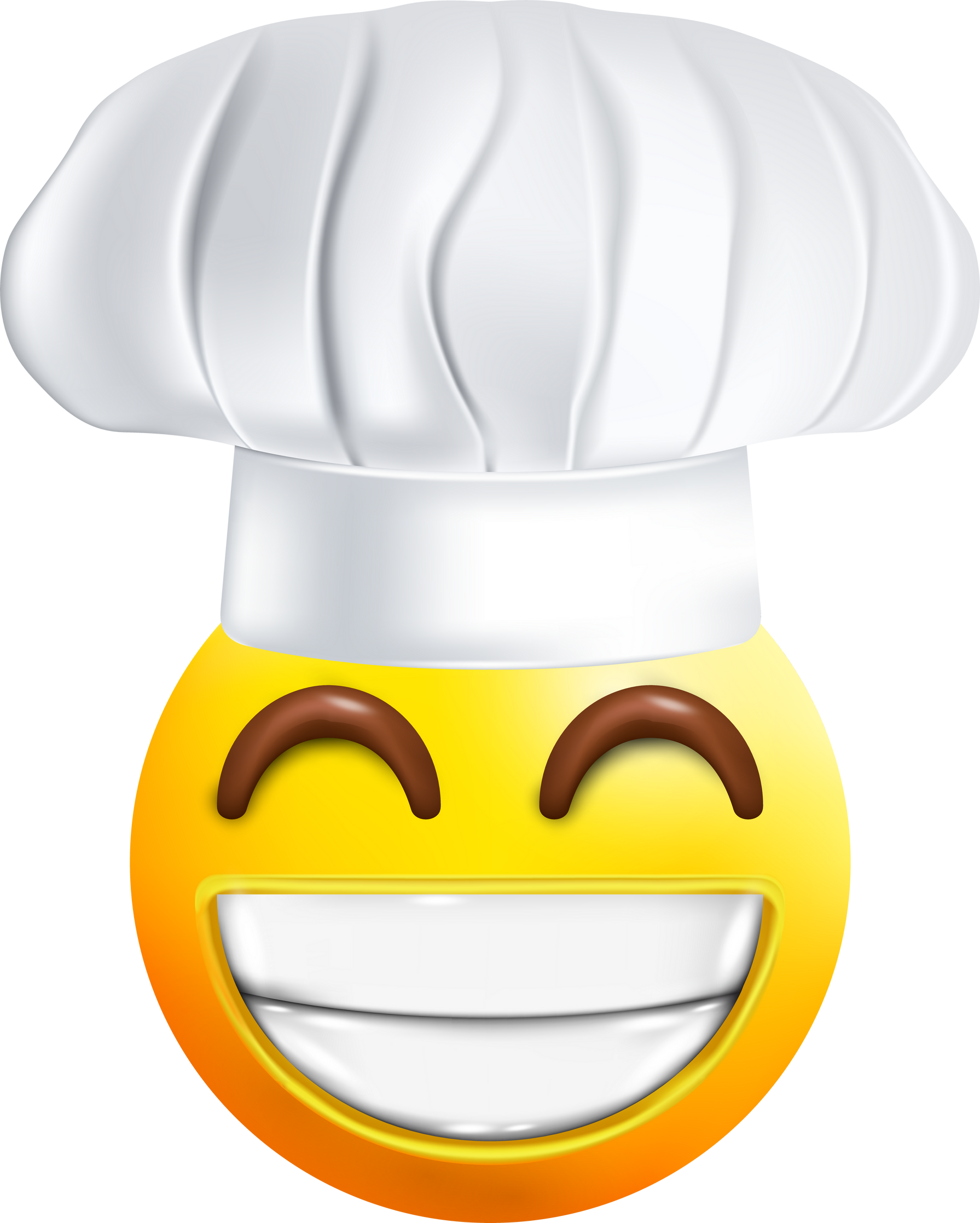 3d yellow emoji with chef hat